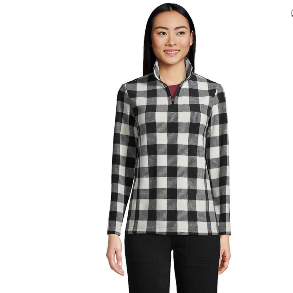 Buffalo Plaid Fleece Quarter Zip Pullover - NIP - Size: Extra Large